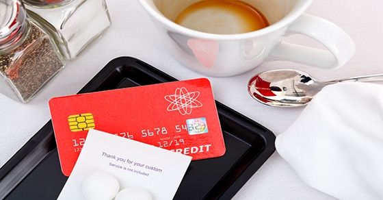 credit card and coffee