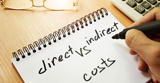 direct vs indirect cost calculation